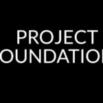 Logo Project Foundation na czarnym tle